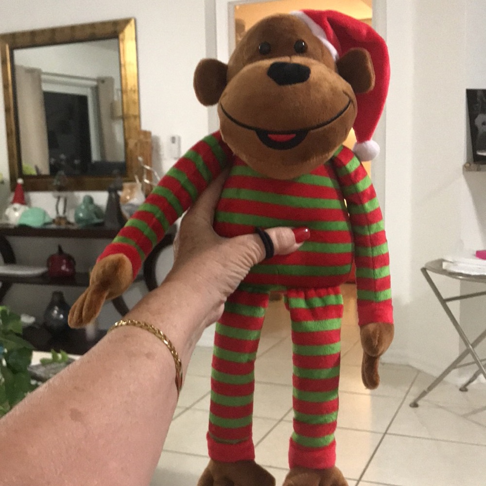 Cutest plush Holiday Monkey ever ! By Mrs Fields